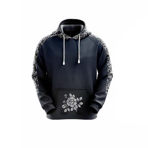 Vêtements de rue en gros coton polyester impression broderie et sweat à capuche et sweat-shirts personnalisés pull-over sweats à capuche - Product Image 2