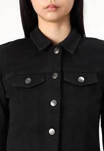 Haute qualité nouvelle veste en jean pour femmes noires lavées poches poitrine et fermeture à boutons conçus pour les femmes pour toutes les saisons confort - Product Image 4