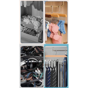 Mucit Home 8-Hook Multifunctional Wooden <b>Hanger</b> for Belts, Ties, Scarves, and Wardrobes - Product Image 3