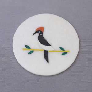 White Marble Tea <b>Coasters</b> Set | Elegant Round <b>Drink</b> <b>Coasters</b> with Holder for Hot & Cold Beverages for Home, Kitchen & Office Use - Product Image 2