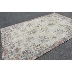 Alfombra clásica de lana azul Beige de 6,9x10,5 pies, diseño de retazos rectangular turco hecho a mano para sala de estar, dormitorio con respaldo de látex - Product Image 4