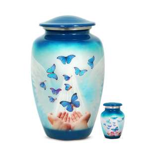 Urnas de cremación de mariposa para cenizas humanas Mini aluminio grande para adultos Urnas de recuerdo para humanos Urnas de entierro - Product Image 3