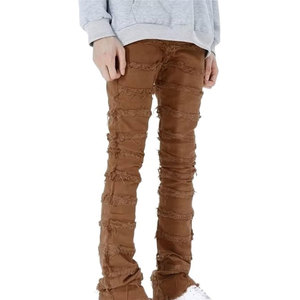 Pantalones de lana apilados informales ligeros de alta calidad con logotipo personalizado para hombre - Product Image 4