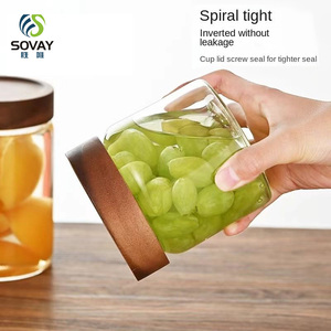 Frasco <span class=keywords><strong>de</strong></span> Vidrio <span class=keywords><strong>de</strong></span> Borosilicato Alto con <span class=keywords><strong>Tapa</strong></span> <span class=keywords><strong>de</strong></span> <span class=keywords><strong>Madera</strong></span> <span class=keywords><strong>de</strong></span> Acacia <span class=keywords><strong>de</strong></span> 100 ml, 150 ml, 200 ml, 220 ml, 250 ml, 350 ml, Frasco <span class=keywords><strong>de</strong></span> Vidrio Sellado con <span class=keywords><strong>Tapa</strong></span> a Prueba <span class=keywords><strong>de</strong></span> Humedad - Product Image 5