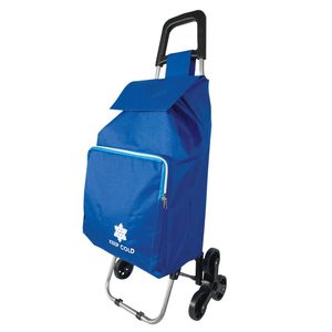 Carrello della spesa blu a 6 ruote con spaziosa tasca impermeabile isolata 41x37x97 cm per fare la spesa - Product Image 1