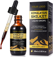 Gouttes de résine de Shilajit de l'Himalaya pure et naturelle personnalisables de 60 ml – Complément Premium pour Femmes et Hommes