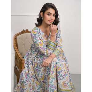 Vestido Largo Blanco de Algodón Angrakha, Estampado Boho Hippie, Cintura Imperio, Transpirable, Alta Calidad, Casual, para Fiesta, Talla XS, para Uso Diario en Club - Product Image 6