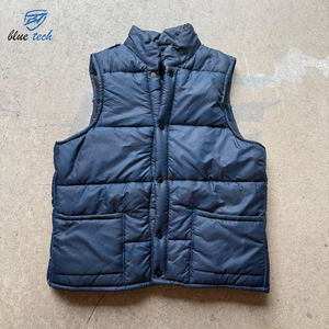 Vêtements d'extérieur d'hiver décontractés et légers pour hommes Gilet bouffant à col en V de haute qualité avec fermeture à glissière sans manches - Product Image 1