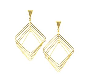 Venta al por mayor de lujo chapado en oro de estilo Vintage pendientes colgantes de latón para las mujeres de nueva moda ocasiones de boda Look Girls - Product Image 2