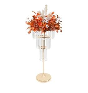 Meilleure vente de haute qualité beau Design luxe Design Festival mariage décoration de table cristal métal fleur Vase support. - Product Image 6