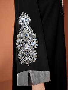 2025 Open Abaya for Muslim Women Black Dubai <b>Dresses</b> <b>Arabic</b> Embroidery Plus Size Robe Long Sleeve Rayon Material Solid for - Product Image 5