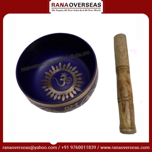 ชามร้องเพลงโลหะสีน้ำเงินพร้อมแท่งไม้สำหรับการรักษาจักระบรรเทาความเครียดราคาไม่แพงจากต่างประเทศ - Product Image 2