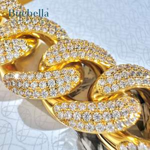 Hot Selling 18mm 18k Gold Plated VVS Moissanite Diamond Iced <b>Cuban</b> <b>Link</b> Bracelet - Product Image 4