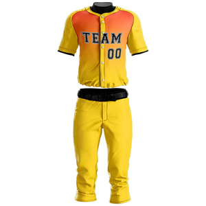 Uniformes de baseball et de softball sur mesure de haute qualité 100% polyester, respirants, anti-humidité, séchage rapide, vêtements de sport d'été solides - Product Image 1