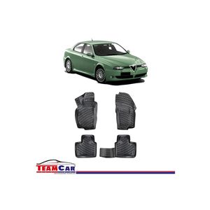 Tapis de sol en caoutchouc noir 3D pour Alfa Romeo 156 avec doublures profondes - Product Image 1