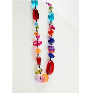 Fashion Women <b>clear</b> Acetic Acid <b>clear</b> Acrylic Statement Chunky Chain Link Choker Necklace <b>Resin</b> Jewelry - Product Image 4