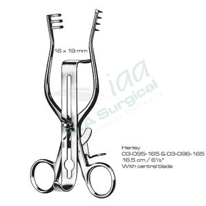 Retracteur Henley manuel chirurgical complet en acier inoxydable allemand auto-serrant avec lames centrales - Product Image 6