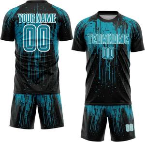 Nouveaux vêtements de sport pour hommes, maillots de football en polyester respirant et à séchage rapide, ensembles uniformes avec logo sur le devant, fournisseur Pakistan - Product Image 3