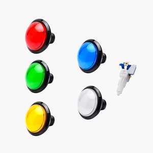 Ensemble de boutons poussoirs d'arcade convexes avec 4 micro-interrupteurs à LED, longueur personnalisée, 1NO, métal et plastique, 24V 12V 220V 16A, commande momentanée, IP40 - Product Image 5