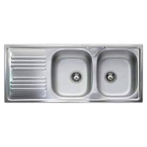 Fregadero de Cocina Apell ATMOSFERA de 2 Cubetas, Acero Inoxidable Pre-Pulido, 116x50cm TM1162ILPC - Product Image 1