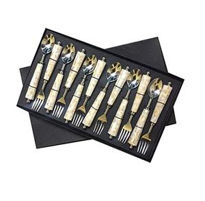 Elegante juego de cubiertos de acero inoxidable con mango de madreperla, cubiertos de lujo, vajilla de comedor para cena familiar y fiesta - Product Image 5