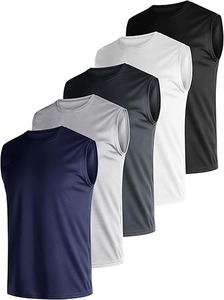 Nueva llegada verano a prueba de viento ligero hombres camiseta sin mangas de talla grande adultos uso al aire libre camiseta muscular transpirable secado rápido - Product Image 3