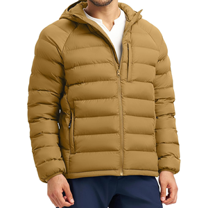 Veste matelassée en toile légère avec capuche pour hommes, imperméable, chaude et isolée pour le ski et les voyages décontractés - Product Image 5
