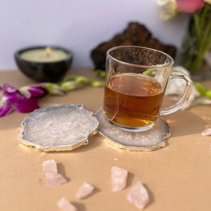 Dessous de verre personnalisés en résine fabriqués à la main pour la maison et le bureau Sous-verres en pierre de forme irrégulière d'Inde - Product Image 1