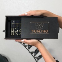 Jeu de dominos classique émeraude noir, en résine époxy écologique polie de qualité supérieure, forme rectangulaire, pour jeux de plein air, cadeau unique sur le thème des animaux
