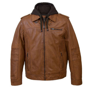 Veste de chasse en cuir de toile respirante de haute qualité pour hommes avec logo personnalisé de High Street nouveau design avec col montant manches complètes - Product Image 2