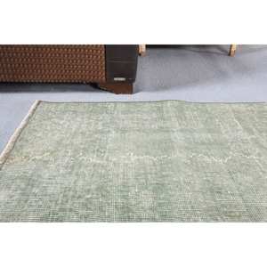 Tapis Turc Vintage Floral Vert Moderne Grande Surface Rectangle Motif Laine Seagrass Matériel Latex pour Maison Salon 2 X 8.8ft - Product Image 2