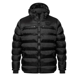 Blouson matelassé noir surdimensionné personnalisé pour homme, respirant, hiver, avec logo personnalisé, grandes tailles, vêtements d'extérieur, vente en gros - Product Image 1