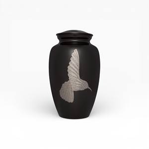 Soft Dove Gray Cremation Urn with Flying Birds Motif Minimal Satin Finish and Gentle <b>Memorial</b> Design - Product Image 6