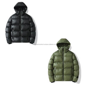 Custom Oversized <b>Fluffy</b> Bubble Puffer Jacket Men's Unisex Winter Bomber Front Logo Breathable - Product Image 5