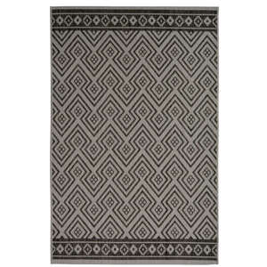 Tapis en polypropylène tissé plat imperméable pour intérieur et extérieur Netline Home County Geo Grey - Product Image 1