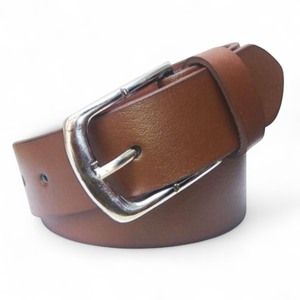 PRIME Ceinture pour hommes en cuir noir Grain 100% Boucle personnalisée en peau de vache-Largeur 38mm et épaisseur 4mm - Tan, brun antique - Product Image 3