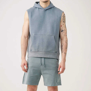 Ropa de calle Casual Custom Gym Sudadera con capucha sin mangas Pullover Fitness Workout Otoño Invierno Unisex Hombres sudaderas con capucha - Product Image 1
