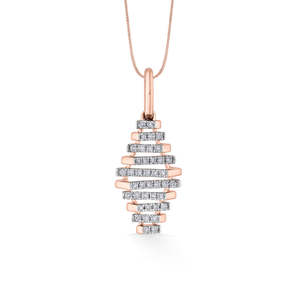 Collier pendentif en or rose et diamants Arinya Strata - Product Image 3