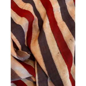 Cache-col en mousseline fine à rayures Ajrakh, jambières élégantes - Product Image 4