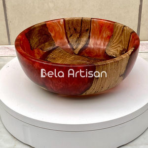 Bol en bois artisanal de qualité supérieure, style bohème, écologique et compatible lave-vaisselle, idéal pour les repas à la maison et les cadeaux d'affaires - Product Image 1