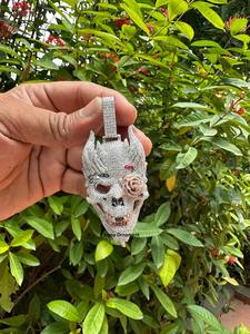 จี้หน้ากากปีศาจแบบฮิปฮอป คุณภาพส่งออก งานสั่งทำพิเศษ ฝังเพชรโมอิสซาไนต์ ตัวเรือนสแตนเลสชุบโรเดียม พร้อมใบรับรอง IGI - Product Image 5