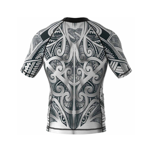 Mens MMA Rash Guard Half Sleeve O-Neck Sublimation <b>Compression</b> <b>Shirt</b> Quick Dry Breathable UPF50+ OEM Supplier - Product Image 2