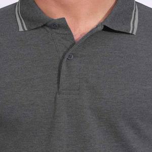 Couleur grise col rabattu manches courtes polos vêtements pour hommes grande taille Slim Fit coton respirant hommes Polo - Product Image 2