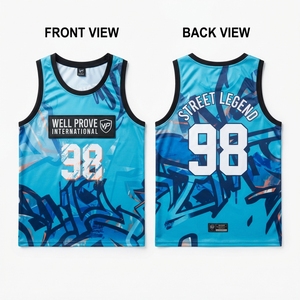 Maillot de basketball sans manches personnalisé imprimé numériquement, 400g, en maille respirante, polyester, séchage rapide, gris, noir, rouge, avec empiècements latéraux pour homme - Product Image 2