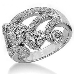 Bague de cocktail SHREYA DIAM en argent 925 avec moissanite, taille brillant rond, sertissage pavé, luxe, unisexe, pour fiançailles - Product Image 1