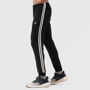 Slim Fit Essential Bottoms for Men <b>Black</b> Athletic <b>Pants</b> with Customizable Logo XL Size Lightweight Mid Waist Sports Wear - Product Image 3