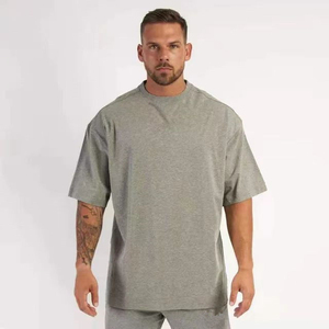 Camiseta extragrande personalizada de algodón en blanco con hombros caídos de 220 Gsm para hombre - Product Image 1