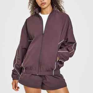 Premium Quality Nylon Hooded Solid Tracksuit Set <b>Zip</b>-<b>up</b> <b>Jacket</b> Lightweight Waterproof Breathable Windbreaker Training Unisex - Product Image 1