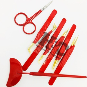 Pince à épiler vison logo personnalisé en acier inoxydable coupe diamant extension de cils pince à épiler marque privée emballage durable pointe inclinée - Product Image 5