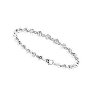 สร้อยข้อมือประดับเพชรสเตอริงสีเงินทรงกลมสำหรับผู้หญิง - Product Image 2